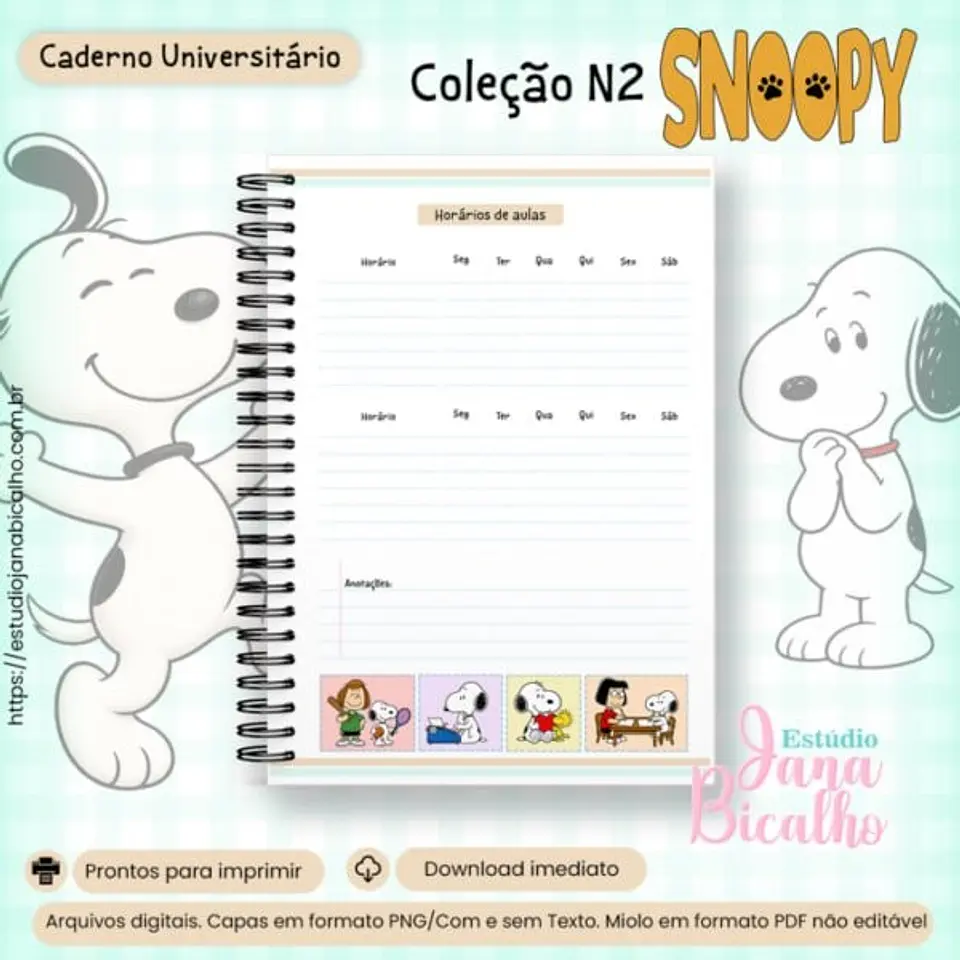 Caderno Universitário Coleção N2 Snoopy 2