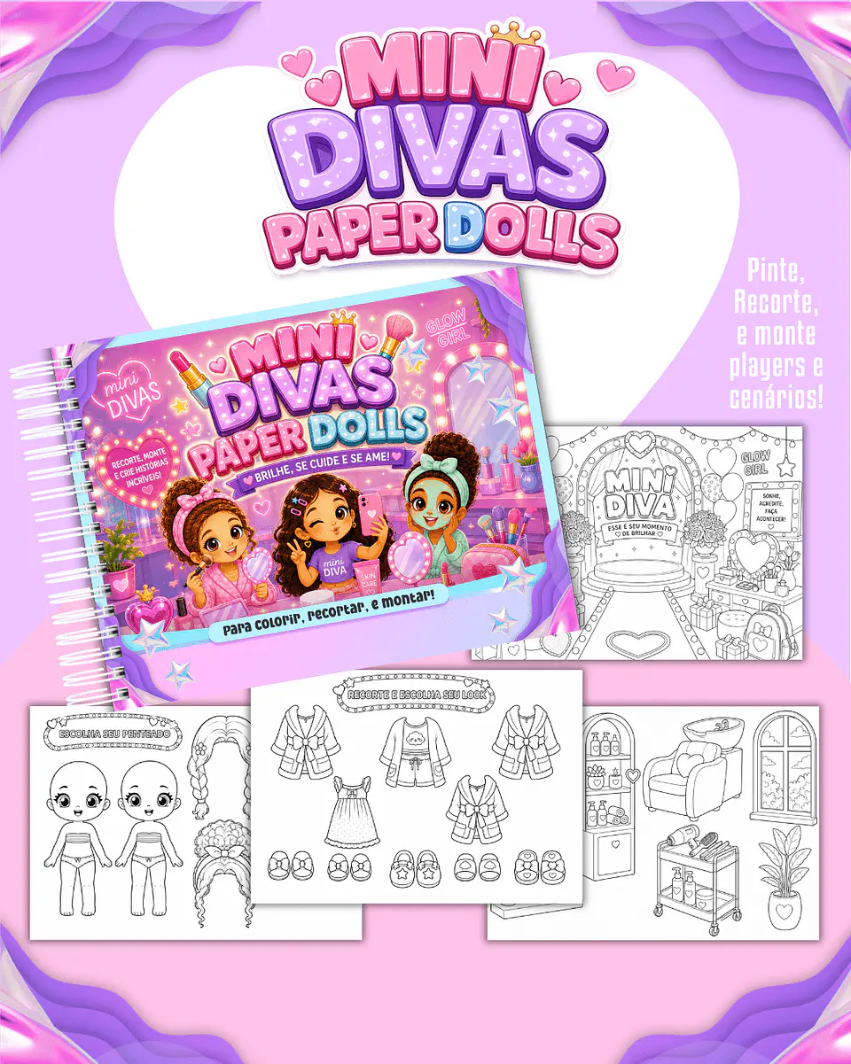 Livrinho Para Colorir Paper Dolls Divas 1