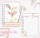 Agenda Permanente - AGENDA A6 FLOR ROSA COM DOURADO - Thumbnail 1