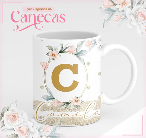 Agenda Permanente – A6 Floral Bege