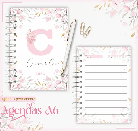 Agenda Permanente – A6 Floral Delicada