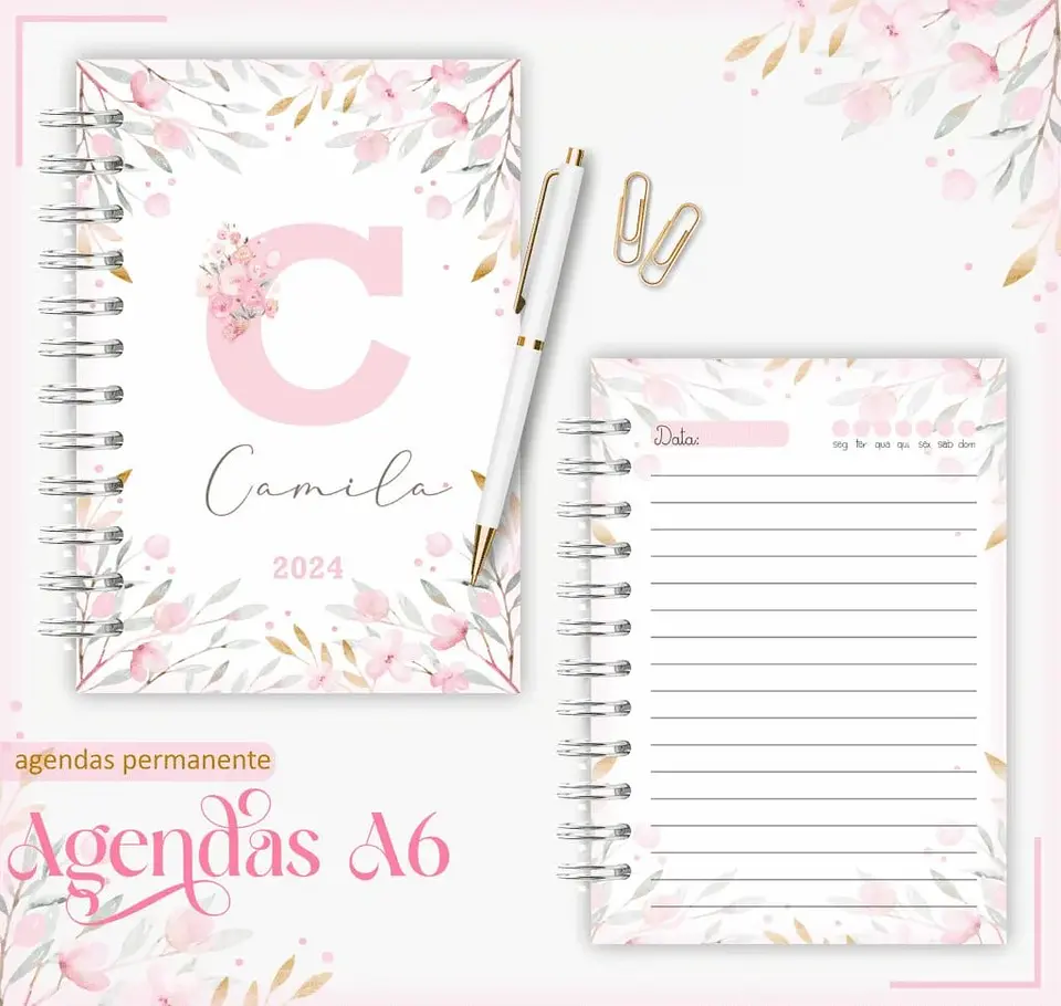 Agenda Permanente – A6 Floral Delicada 1