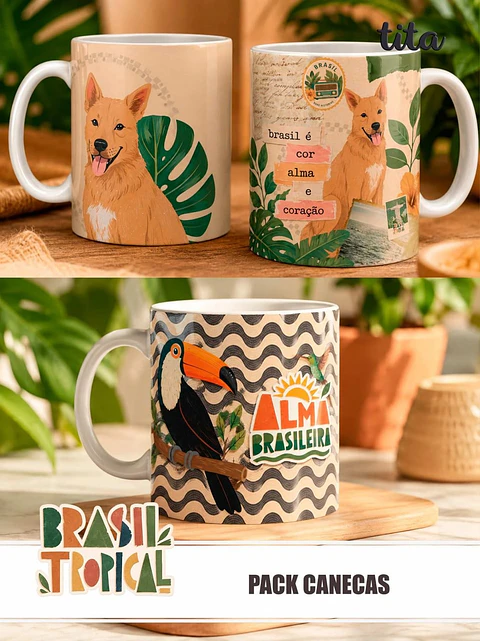 Brasil Tropical – Kit Sublimação – Caneca e Ecobags