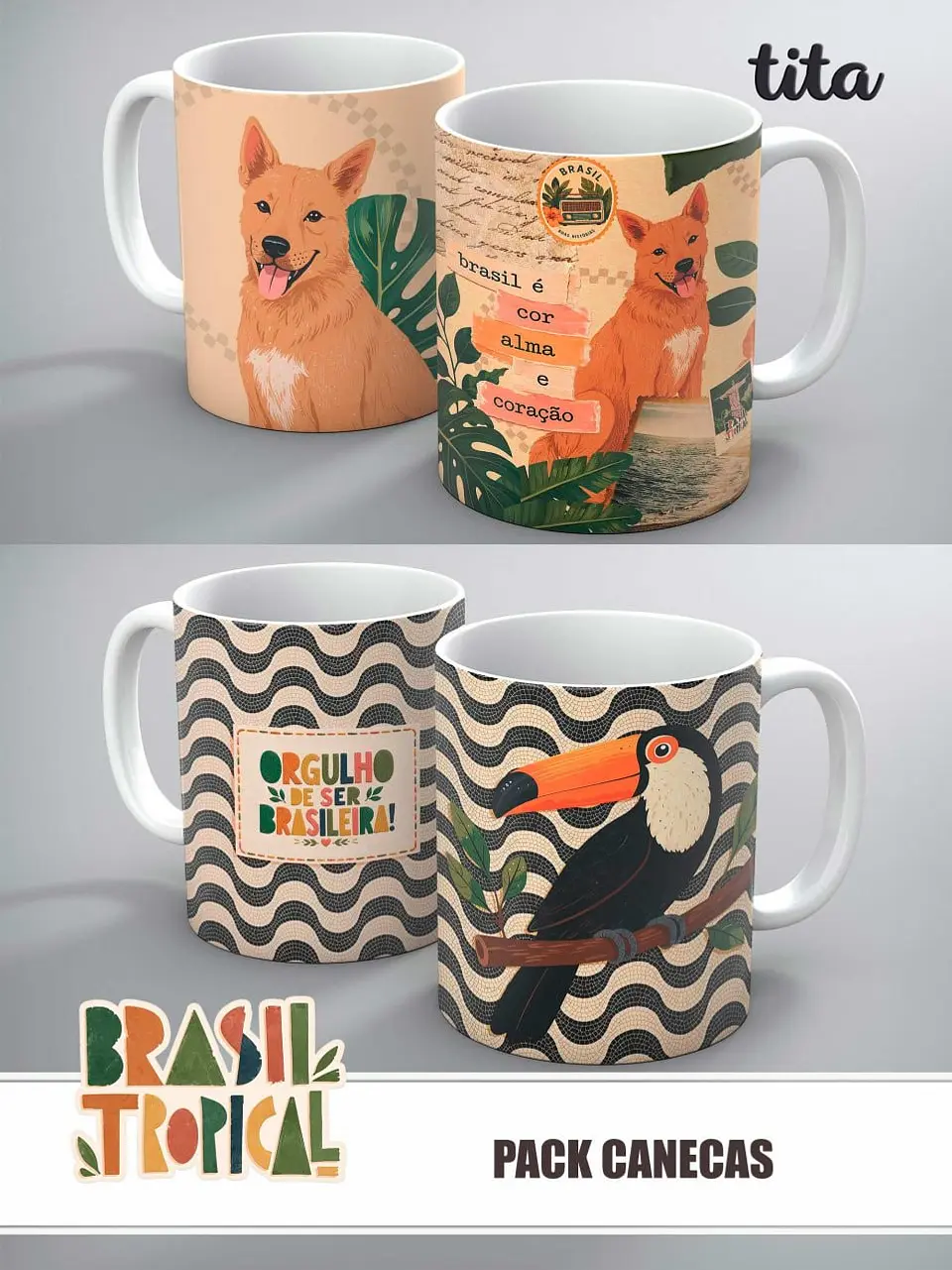 Brasil Tropical – Kit Sublimação – Caneca e Ecobags 4