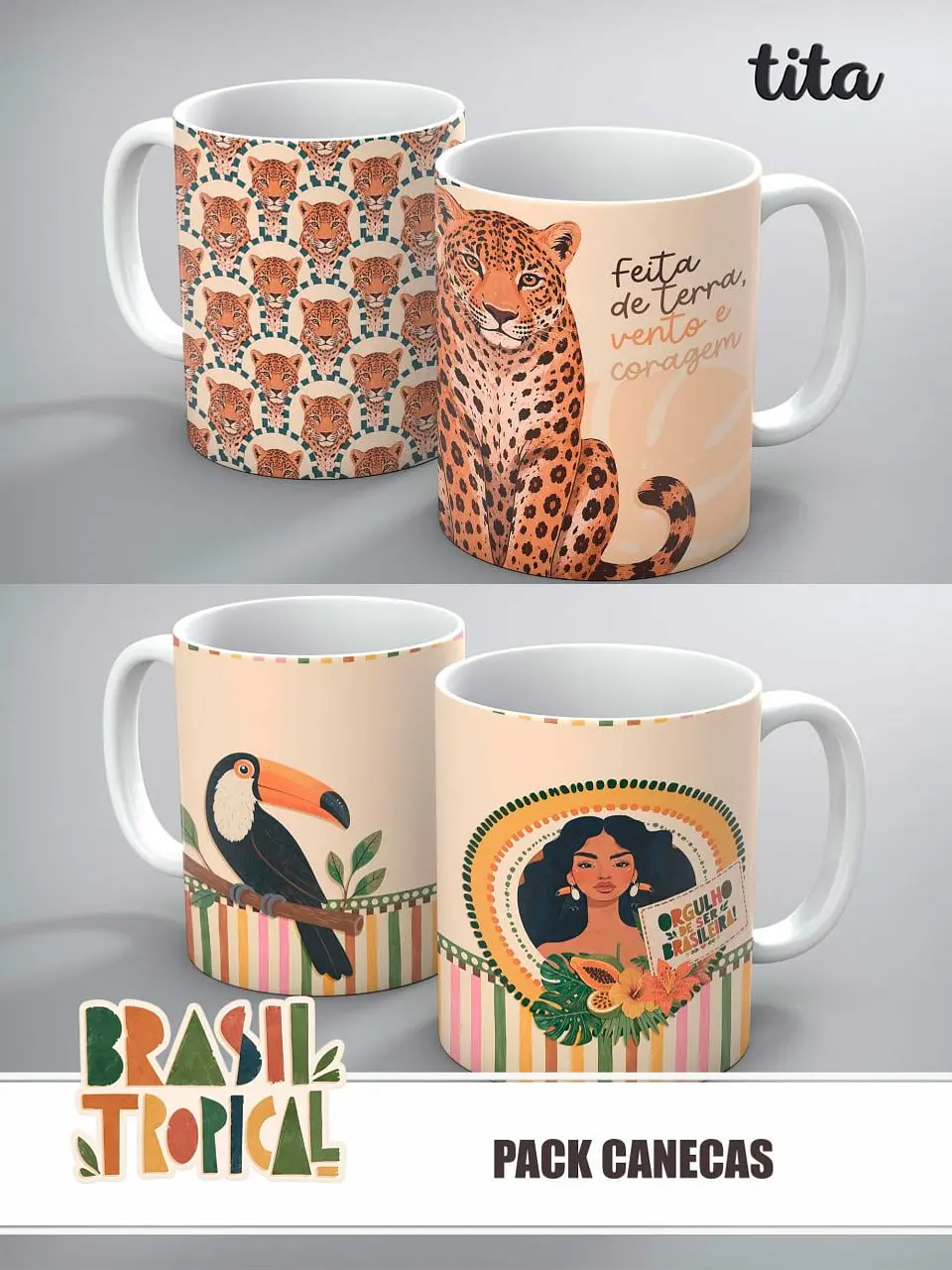 Brasil Tropical – Kit Sublimação – Caneca e Ecobags 5