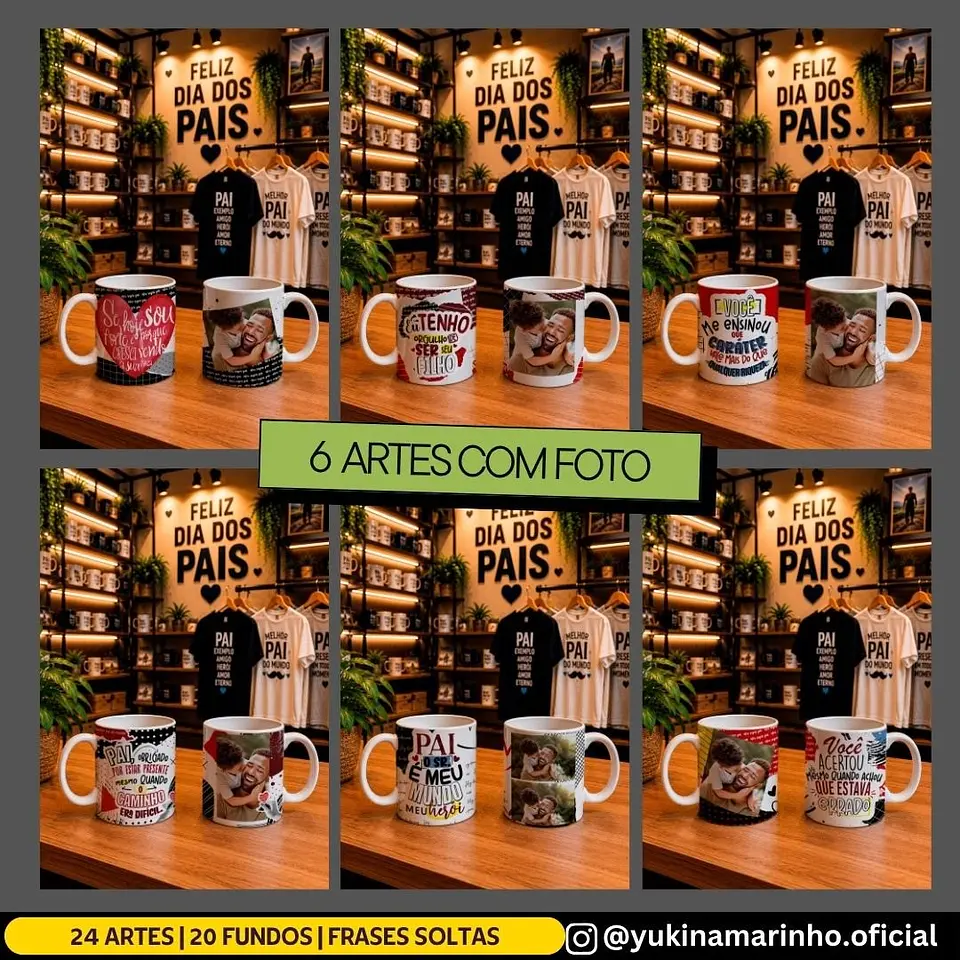 Sublimação Dia dos Pais - Artes para Canecas,Azulejos e Chopp 5