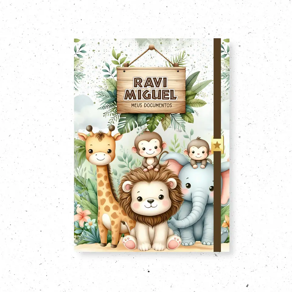 Caderneta e Livro do Bebe Pack Baby Safari 5