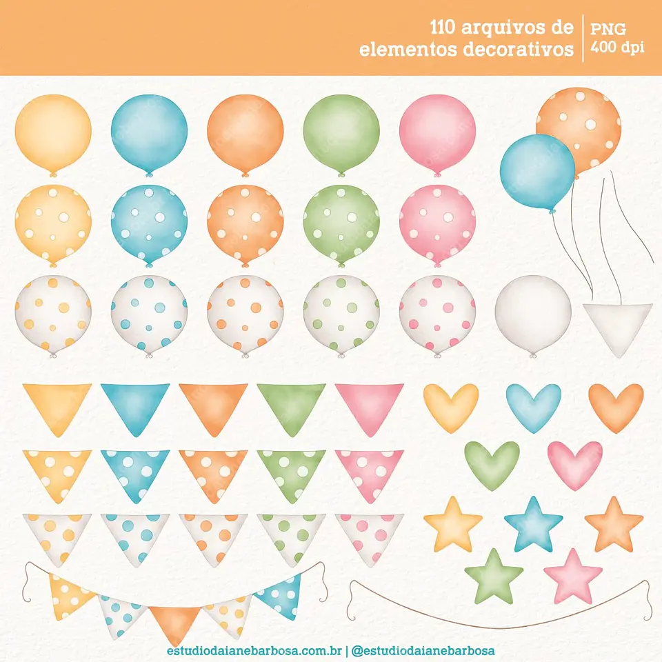 Arquivo Digital 365 Sorrisos - Cliparts Aquarela 3