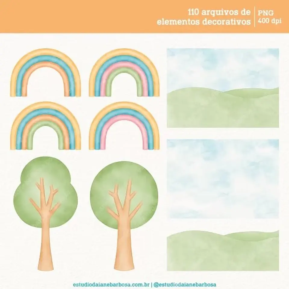 Arquivo Digital 365 Sorrisos - Cliparts Aquarela 5