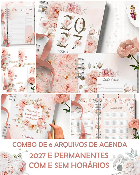 COMBO 6 Agendas 2027 e Permanente COM e SEM HORÁRIOS Refúgio