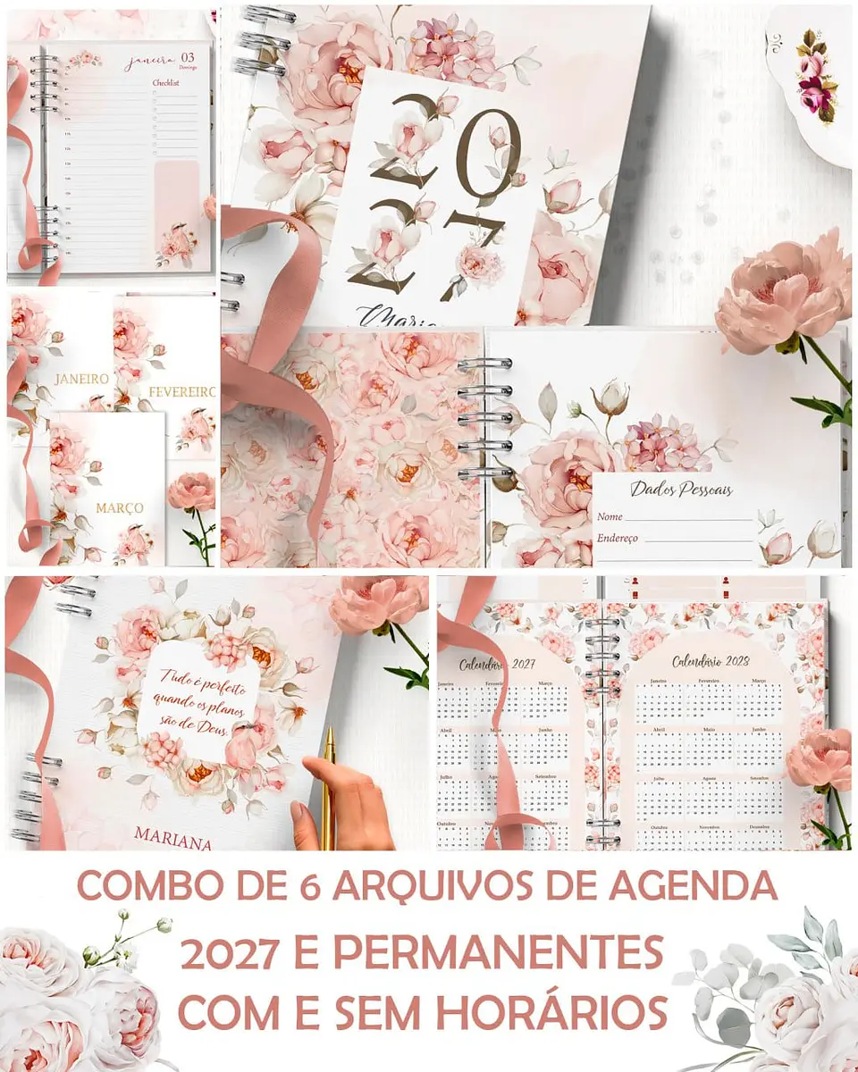 COMBO 6 Agendas 2027 e Permanente COM e SEM HORÁRIOS Refúgio 1