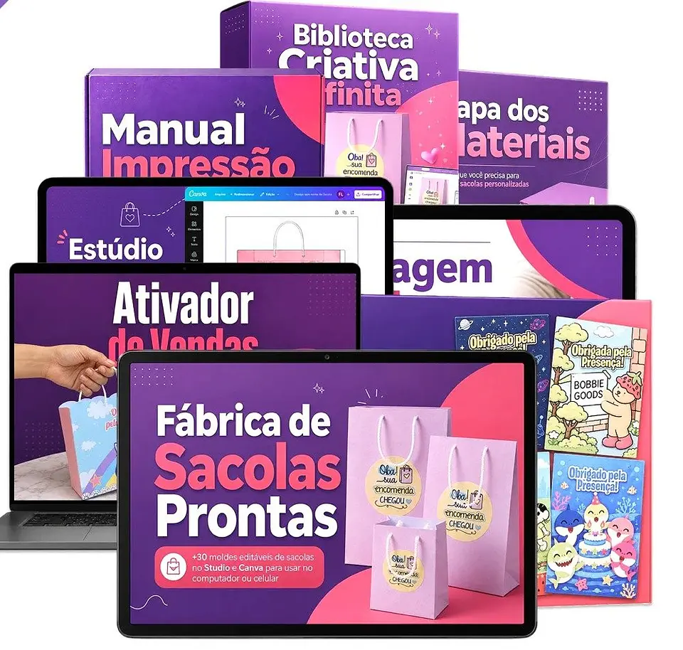 KIT SACOLAS CRIATIVAS - MOLDES LIMPOS 1