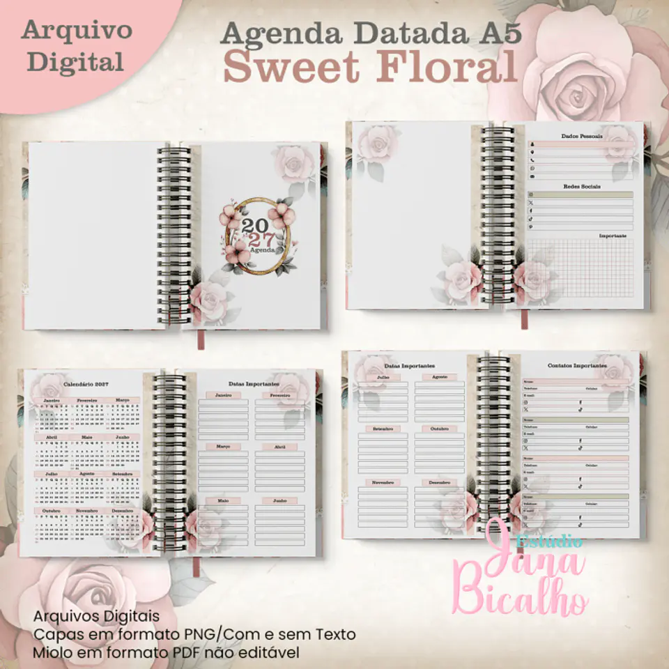 Agenda Datada 2027 A5 Sweet Floral 2