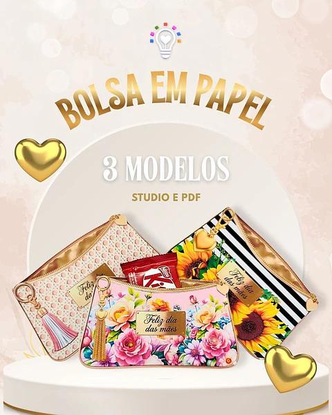Bolsinha Necessaire de Papel Dia das Mães Arquivo Digital