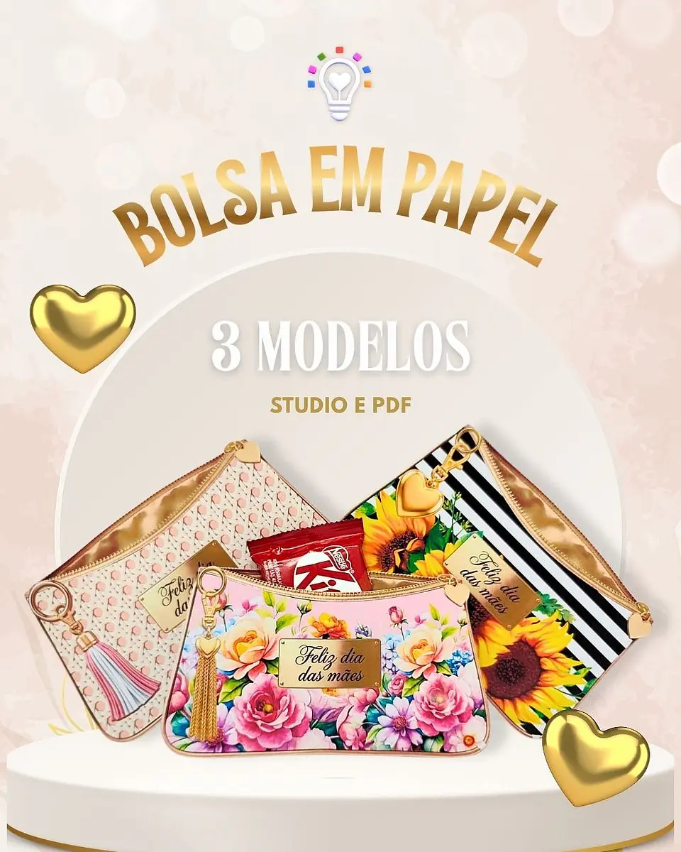 Bolsinha Necessaire de Papel Dia das Mães Arquivo Digital 1