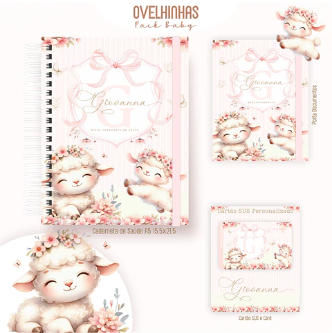 Caderneta Ovelhinha Arquivo Digital Livro do Bebê Kit Completo