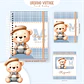 Caderneta Ursinho Vintage Arquivo Digital Livro do Bebê Kit Completo - Thumbnail 2