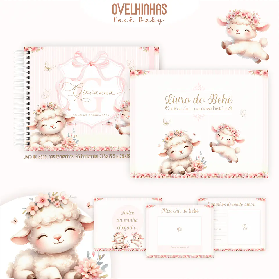 Caderneta Ovelhinha Arquivo Digital Livro do Bebê Kit Completo 4