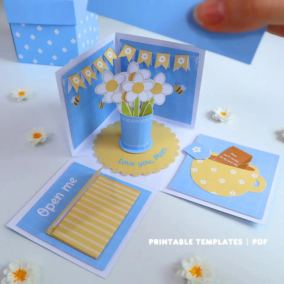 Arquivo de Corte Dia das Mães Caixa Cartão Pop-up 2