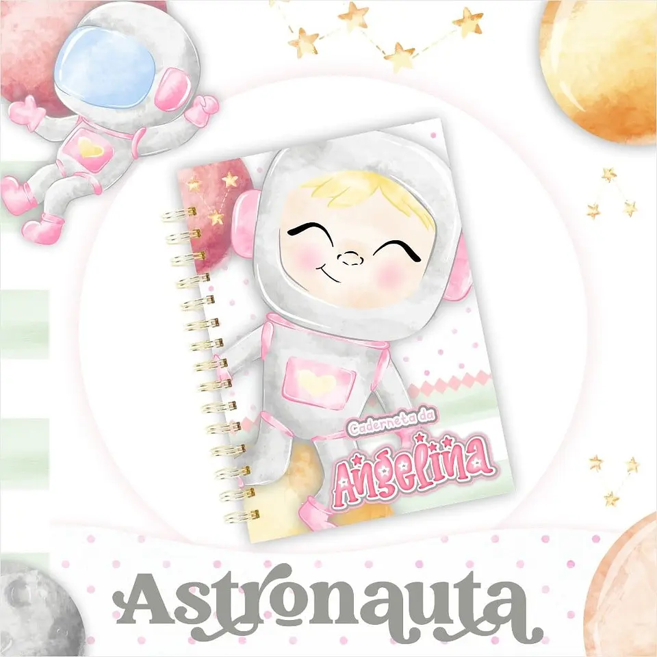 Caderneta Astronauta Menina Arquivo Digital 1