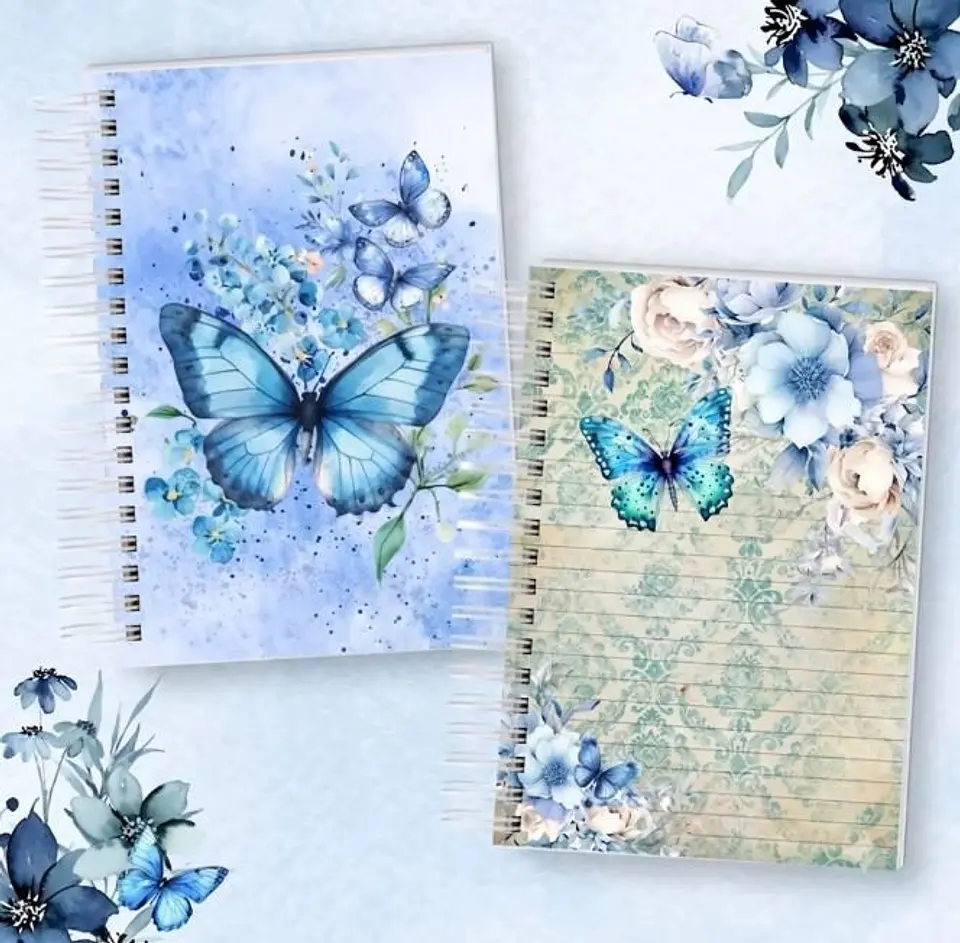 KIT CADERNO E BLOQUINHO BORBOLETAS 1