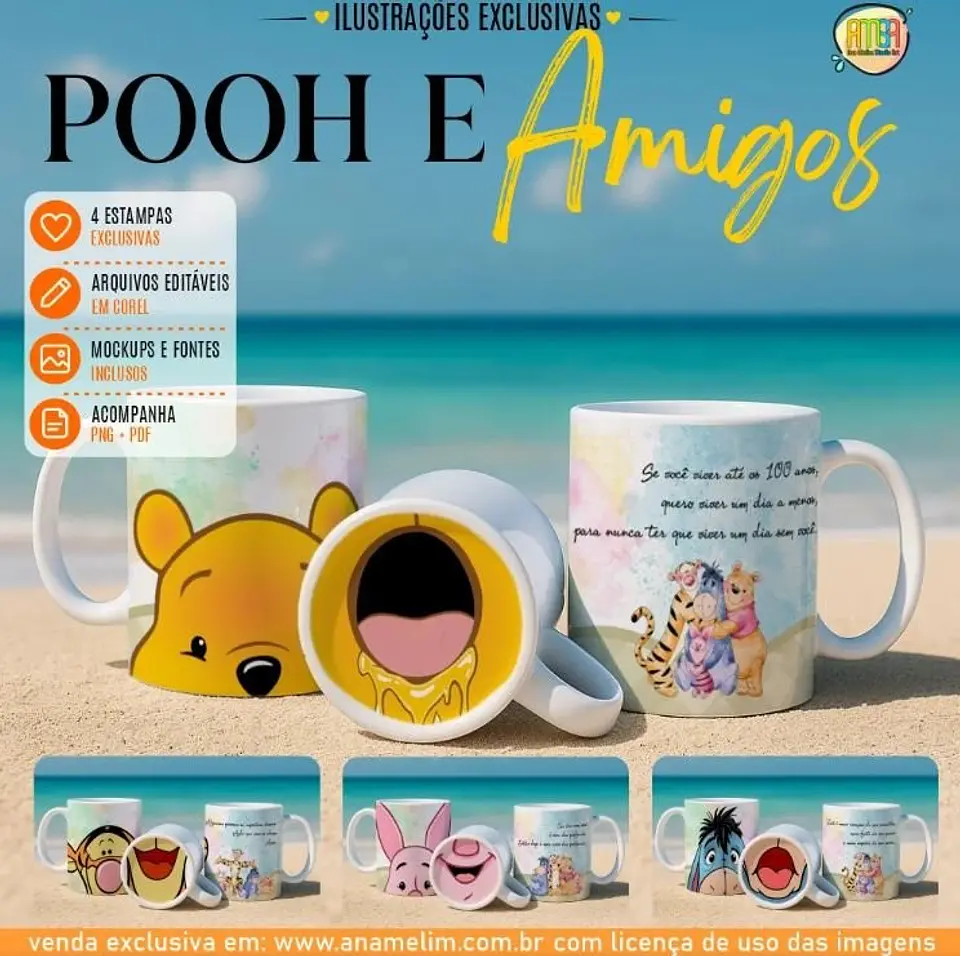 POOH E AMIGOS BOCÃO – ARTES PARA CANECAS 1