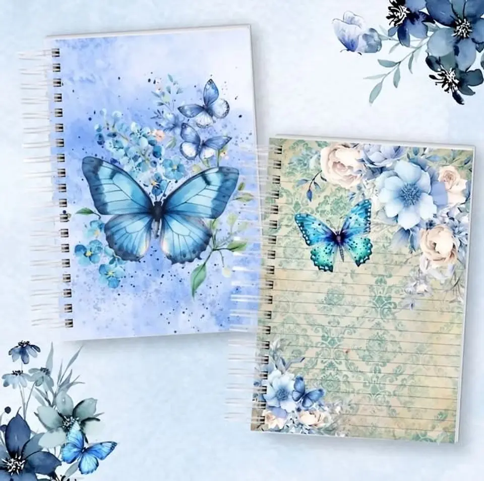 KIT CADERNO E BLOQUINHO BORBOLETAS 4