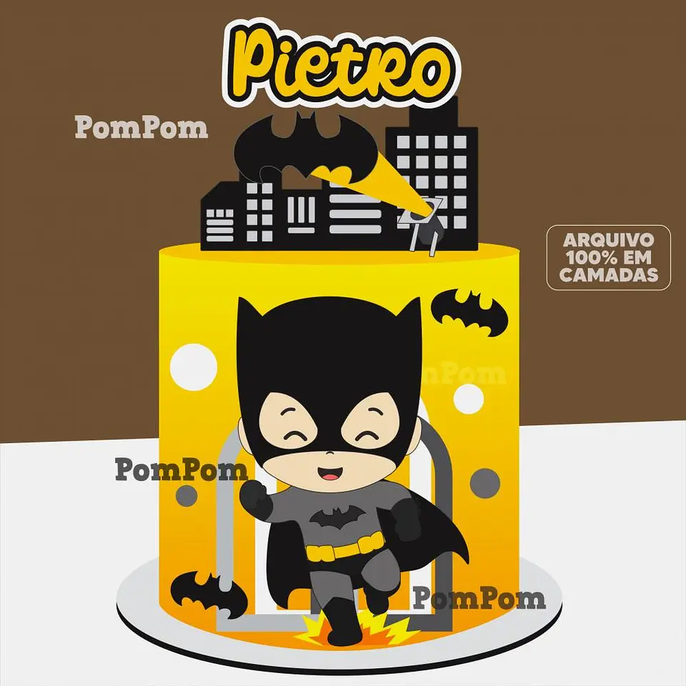 Topo de Bolo Batman Arquivo de Corte 1