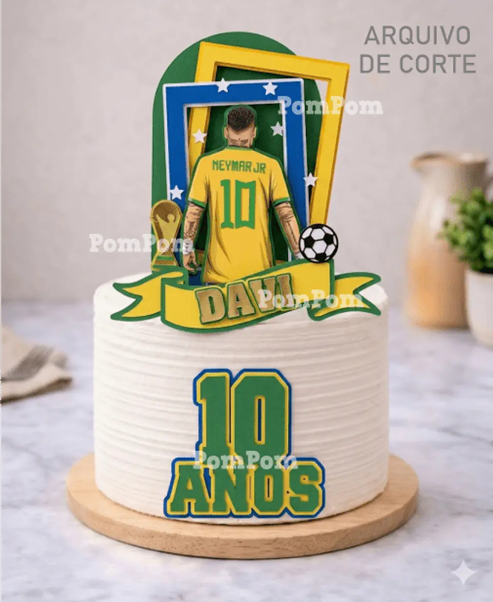 Neymar Brasil Topo de Bolo - Arquivo Digital 1