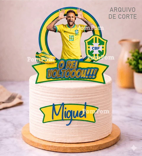 Topo de Bolo Neymar Brasil
