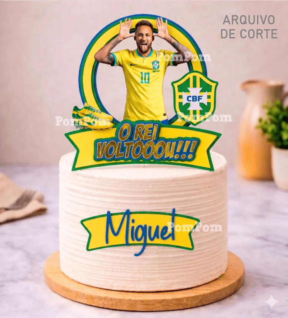 Topo de Bolo Neymar Brasil 1