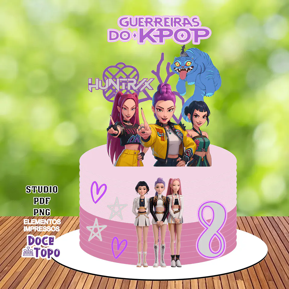 Arquivo Digital Topo de Bolo Guerreiras do Kpop 1