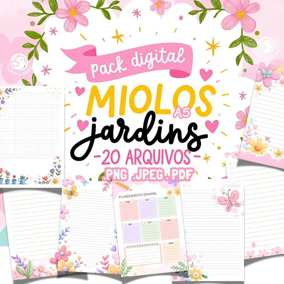 Pack 20 Miolos Caderno A5 | Jardins 1
