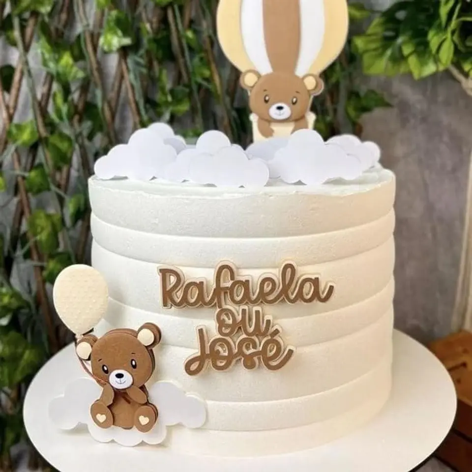 Arquivo de Corte Topo de Bolo Cha Revelação Bebe Ursinhos Balão 1
