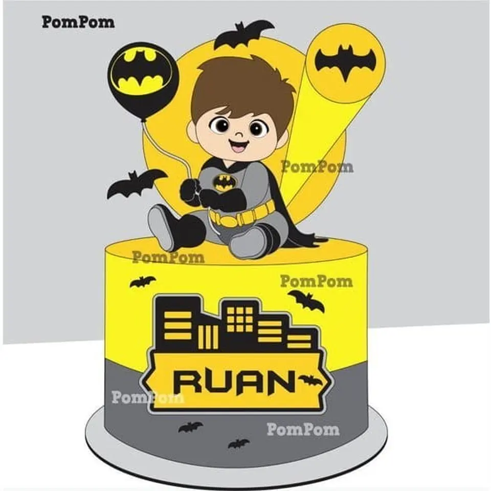 Batman Baby Topo de Bolo - Arquivo Digital 1