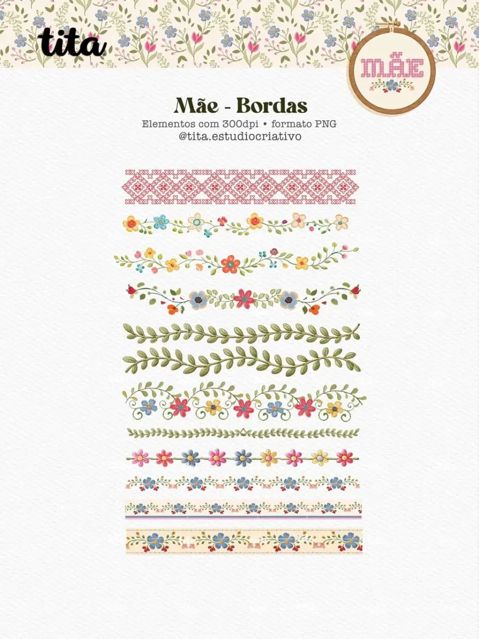 Mãe 2026 Combão Ilustrações + Papéis Arquivo Digital 6