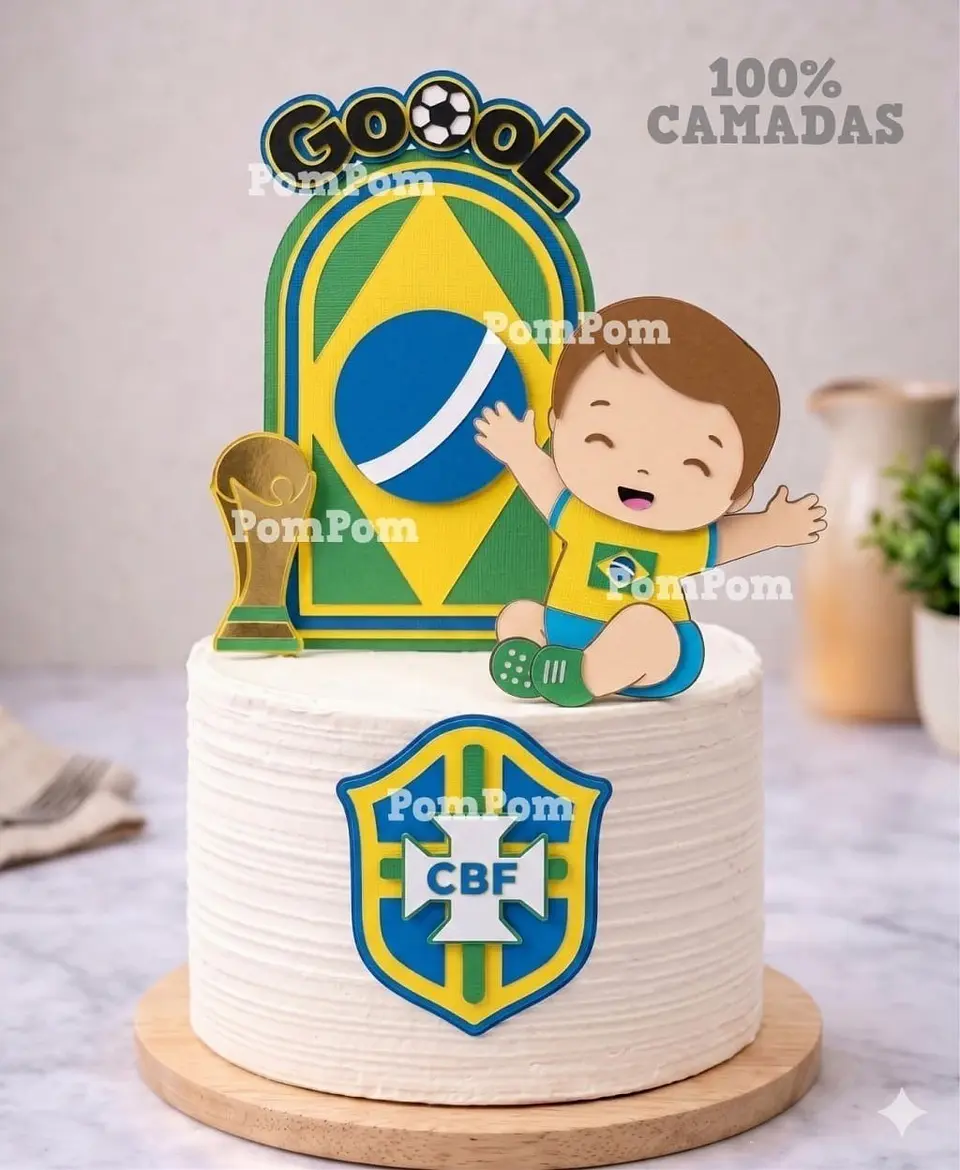 Topo de Bolo Futebol Brasil - Arquivo Digital 1