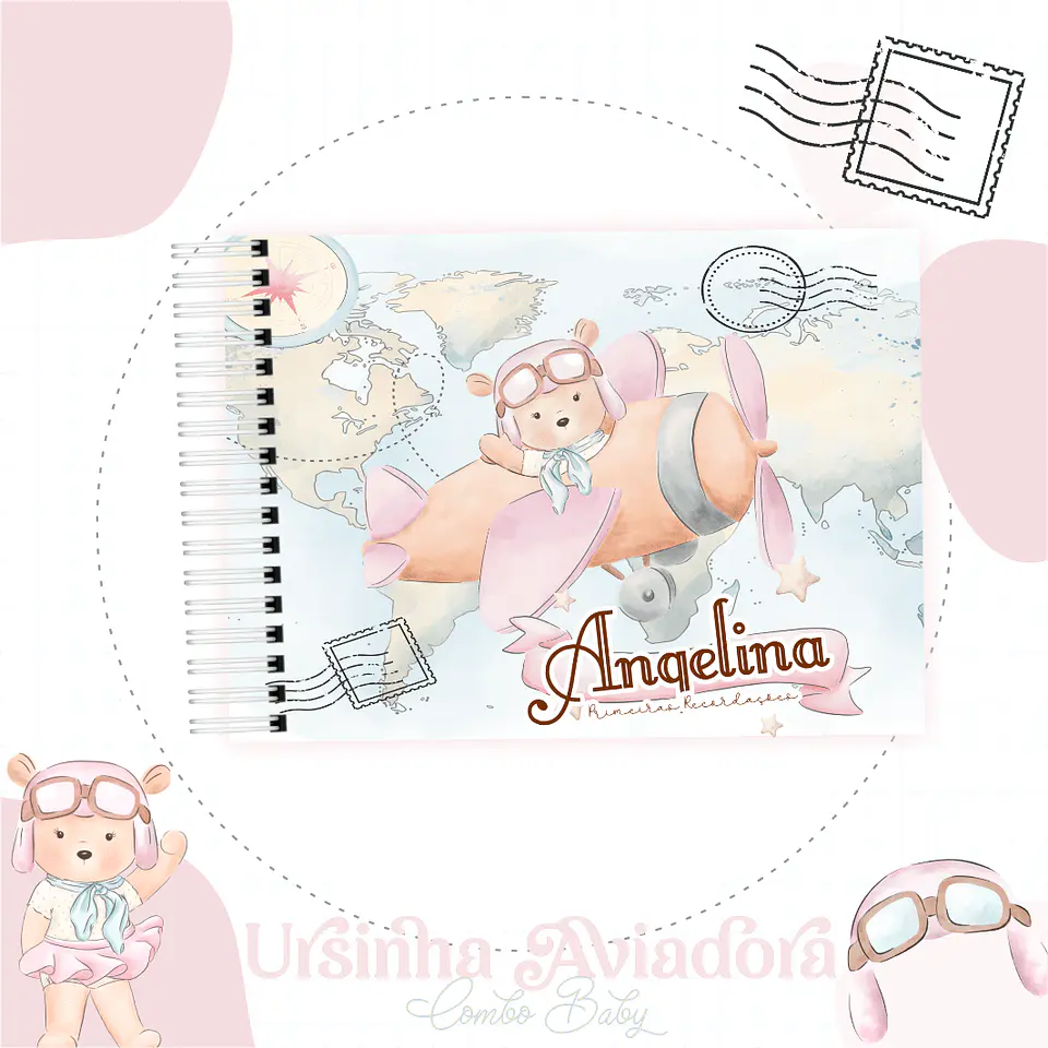 Caderneta e Livro do bebe Ursinha Aviadora - Arquivo Digital 6