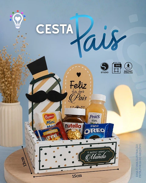 ARQUIVO DE CORTE CESTA DE CAFÉ DIA DOS PAIS
