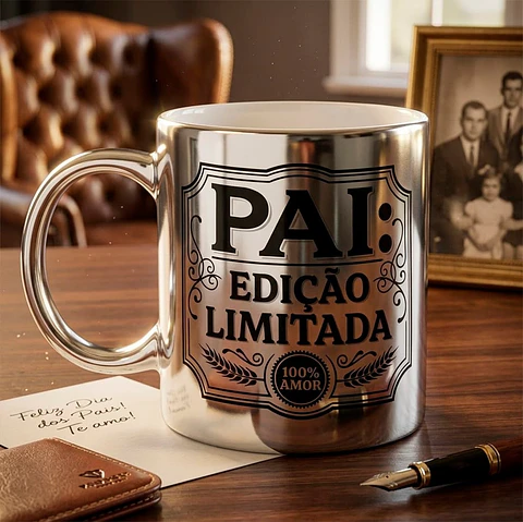 Artes para Canecas Cromadas Dia dos Pais