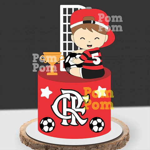 FUTEBOL MENINO FLAMENGO - Topo de Bolo