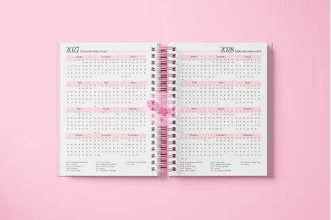 Miolo Agenda Rosa Visão Semanal 2027
