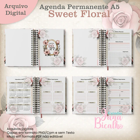 Agenda Permanente A5 Sweet Floral