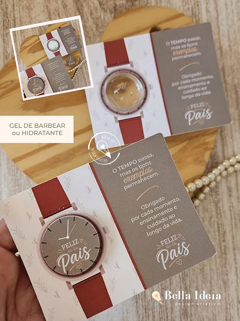 Cartao Relógio para Mini Creme – Dia dos Pais