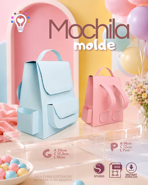 MOCHILINHA + MOLDE - Arquivo Digital
