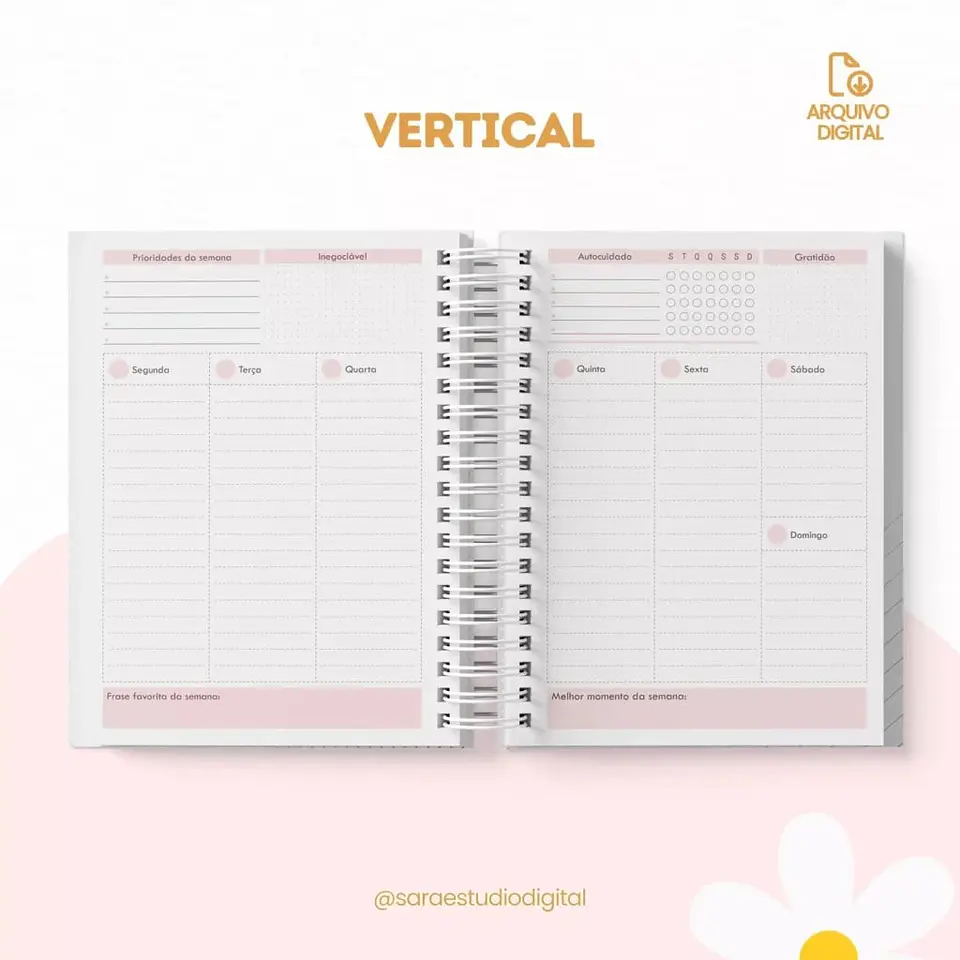 Planner Não Datado – Vertical e Horizontal 8
