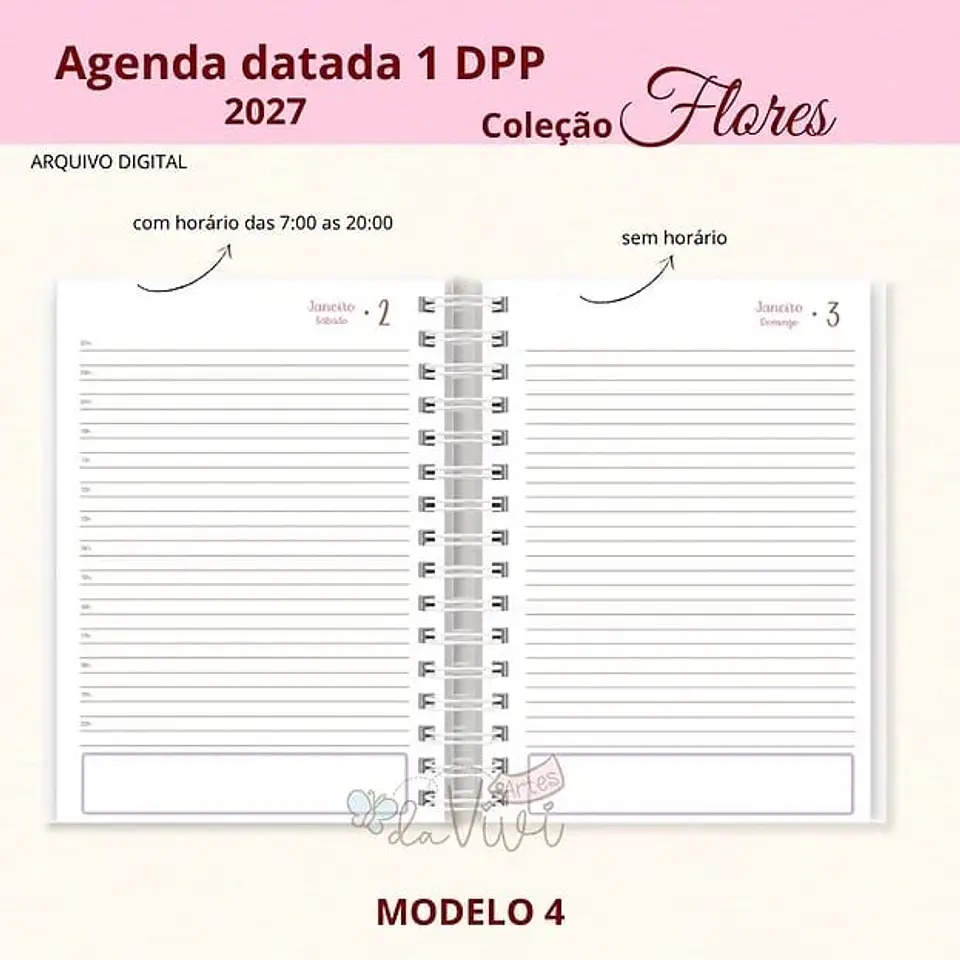 Agenda Datada 2027 – Coleção Flores 7