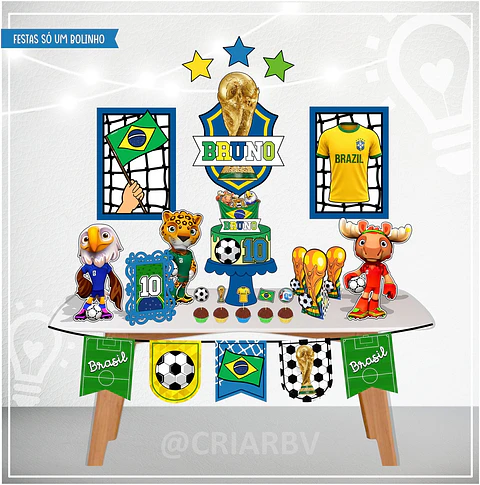 KIT SÓ UM BOLINHO COPA DO MUNDO BRASIL 2026 - Festa Pronta