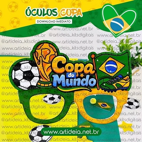 Kit Digital Art Ideia Óculos futebol