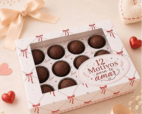 Caixa Brigadeiro 12 Motivos para te amar